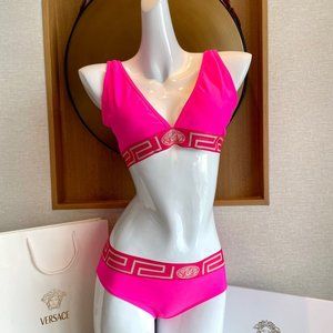 👙 Summer Red Bikini Versace Split Bikini Women's vacation swimwear